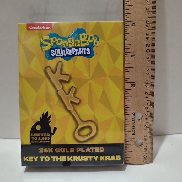 Spongebob Squarepants 24k Gold Plated Key To The Krusty Krab Figurine - Picture 3 of 4